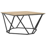 Kaffebord Sonoma Eik 80 X 80 X 45 Cm Konstruksjonsvirke Og Stål
