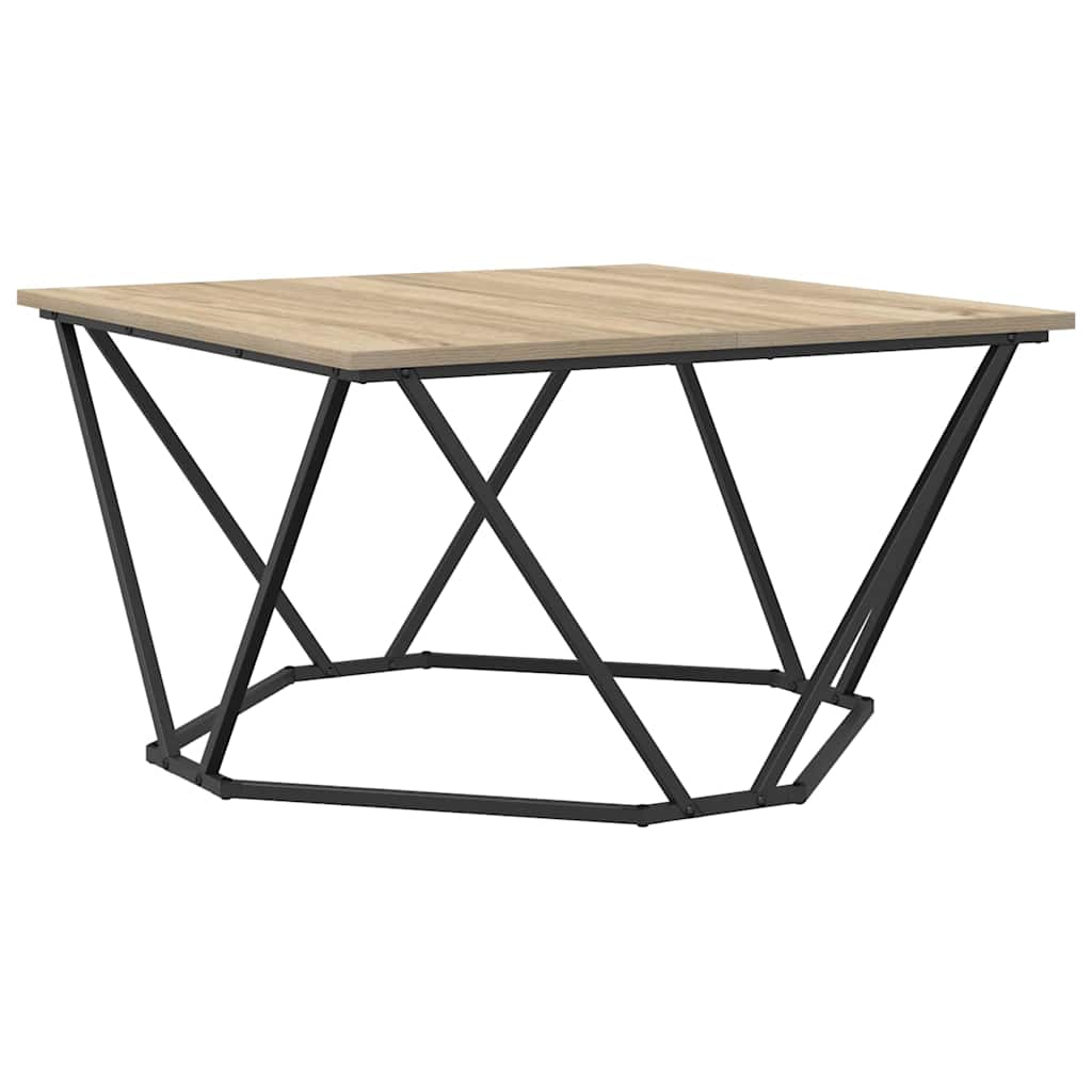 Kaffebord Sonoma Eik 80 X 80 X 45 Cm Konstruksjonsvirke Og Stål