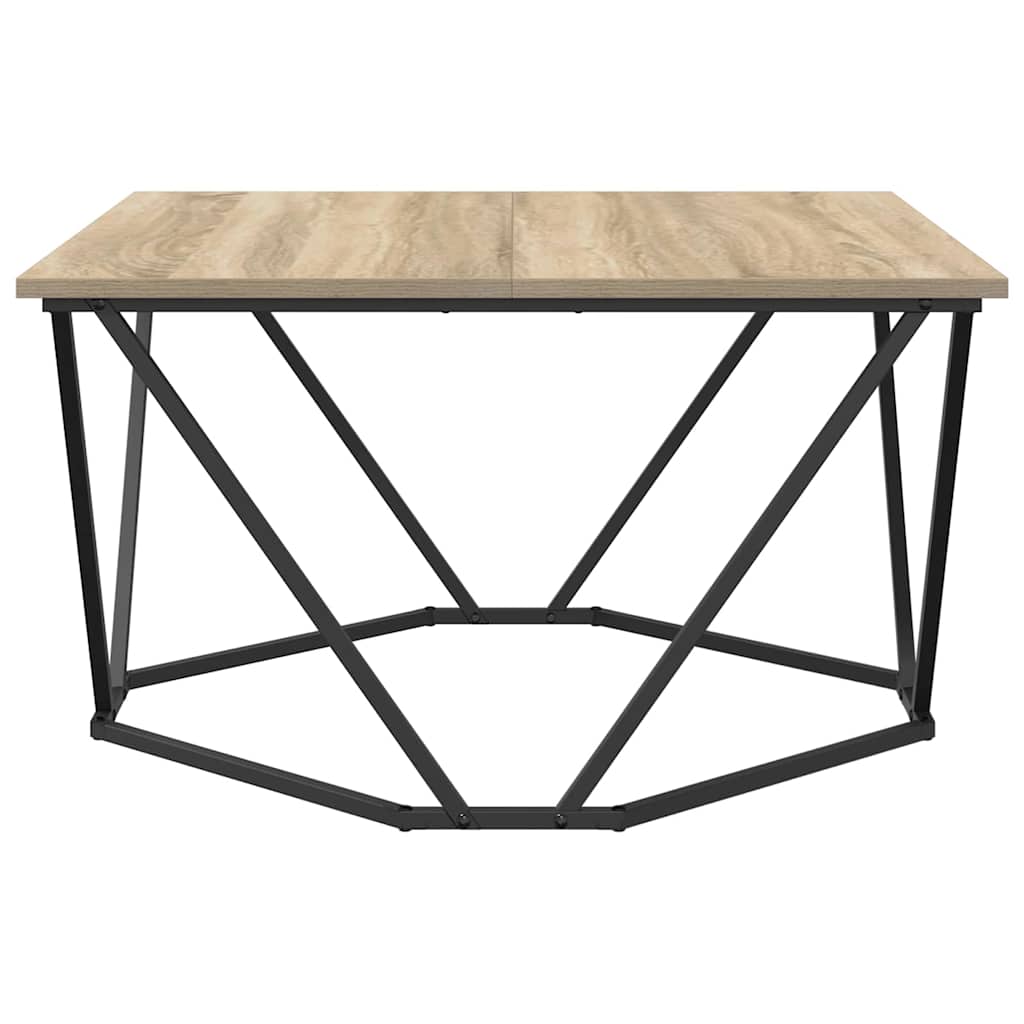Kaffebord Sonoma Eik 80 X 80 X 45 Cm Konstruksjonsvirke Og Stål