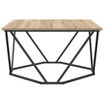 Kaffebord Sonoma Eik 80 X 80 X 45 Cm Konstruksjonsvirke Og Stål