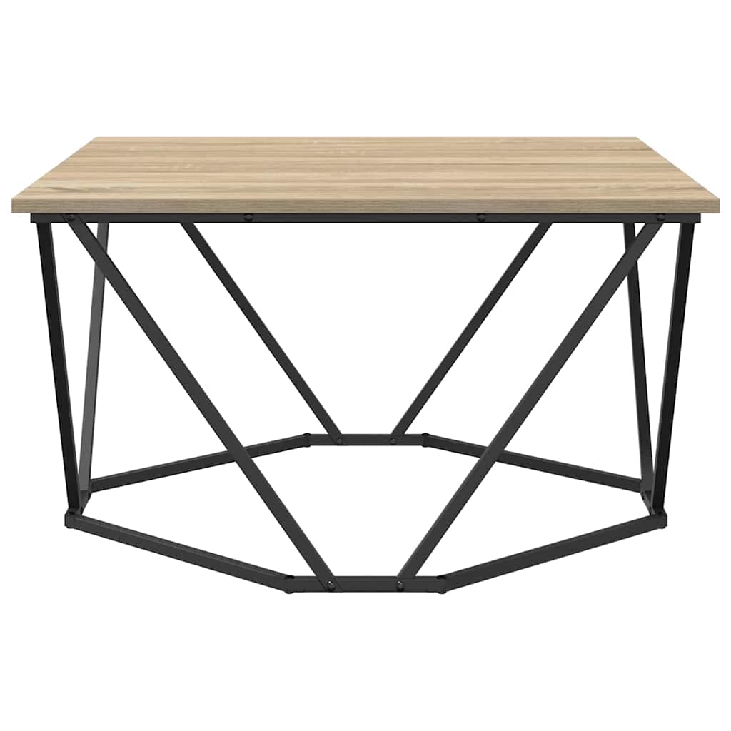 Kaffebord Sonoma Eik 80 X 80 X 45 Cm Konstruksjonsvirke Og Stål