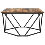 Kaffebord Røkt Eik 80 X 80 X 45 Cm Konstruksjonsvirke Og Stål