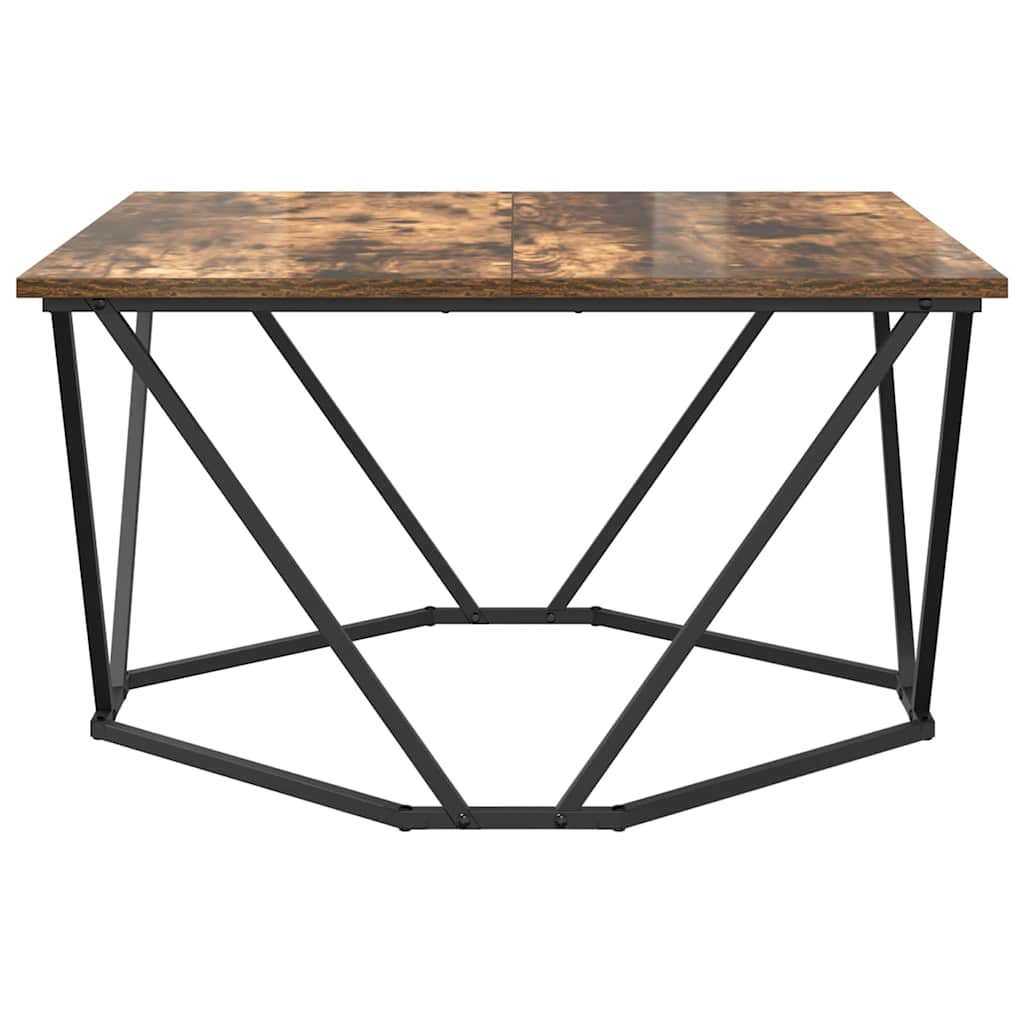 Kaffebord Røkt Eik 80 X 80 X 45 Cm Konstruksjonsvirke Og Stål