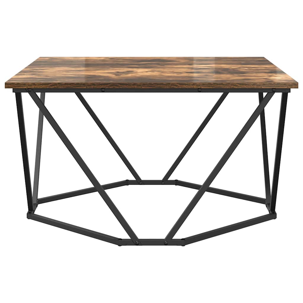 Kaffebord Røkt Eik 80 X 80 X 45 Cm Konstruksjonsvirke Og Stål