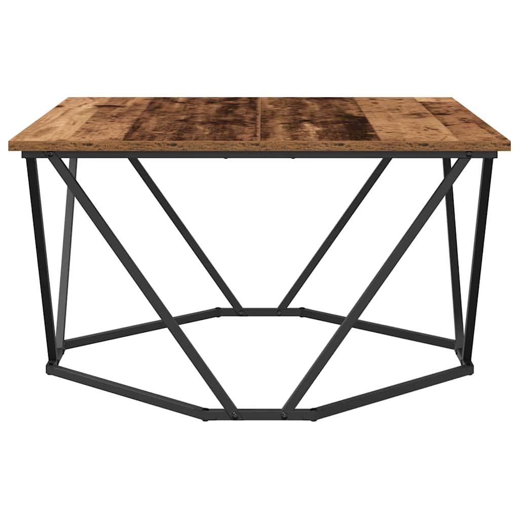 Kaffebord Gamle Tre 80 X 80 X 45 Cm Konstruksjonsvirke Og Stål