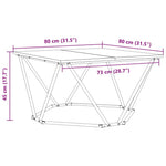 Kaffebord Artisan Eik 80 X 80 X 45 Cm