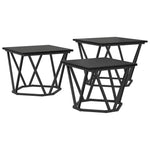 Kaffebord 3 Pcs Svart Eik Konstruksjonsvirke Og Stål