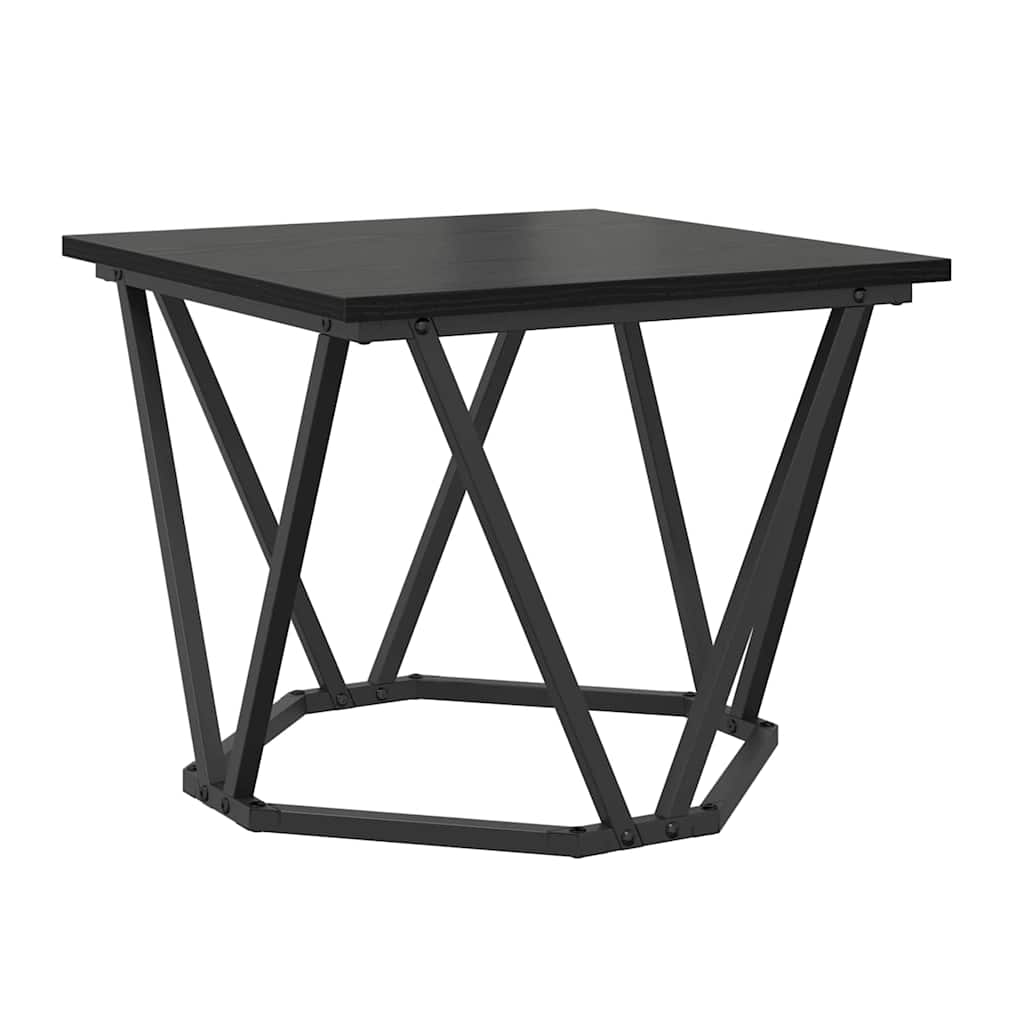Kaffebord 3 Pcs Svart Eik Konstruksjonsvirke Og Stål