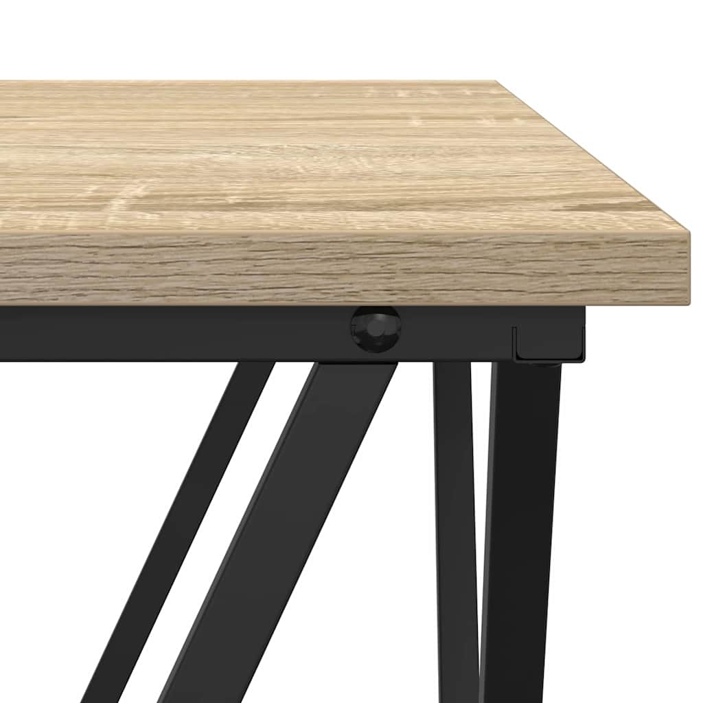 Kaffebord 3 Pcs Sonoma Eik Konstruksjonsvirke Og Stål