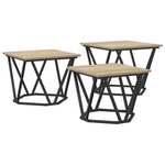 Kaffebord 3 Pcs Sonoma Eik Konstruksjonsvirke Og Stål