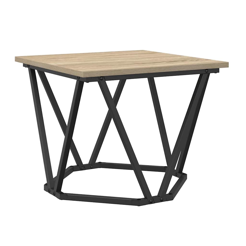 Kaffebord 3 Pcs Sonoma Eik Konstruksjonsvirke Og Stål