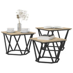 Kaffebord 3 Pcs Sonoma Eik Konstruksjonsvirke Og Stål