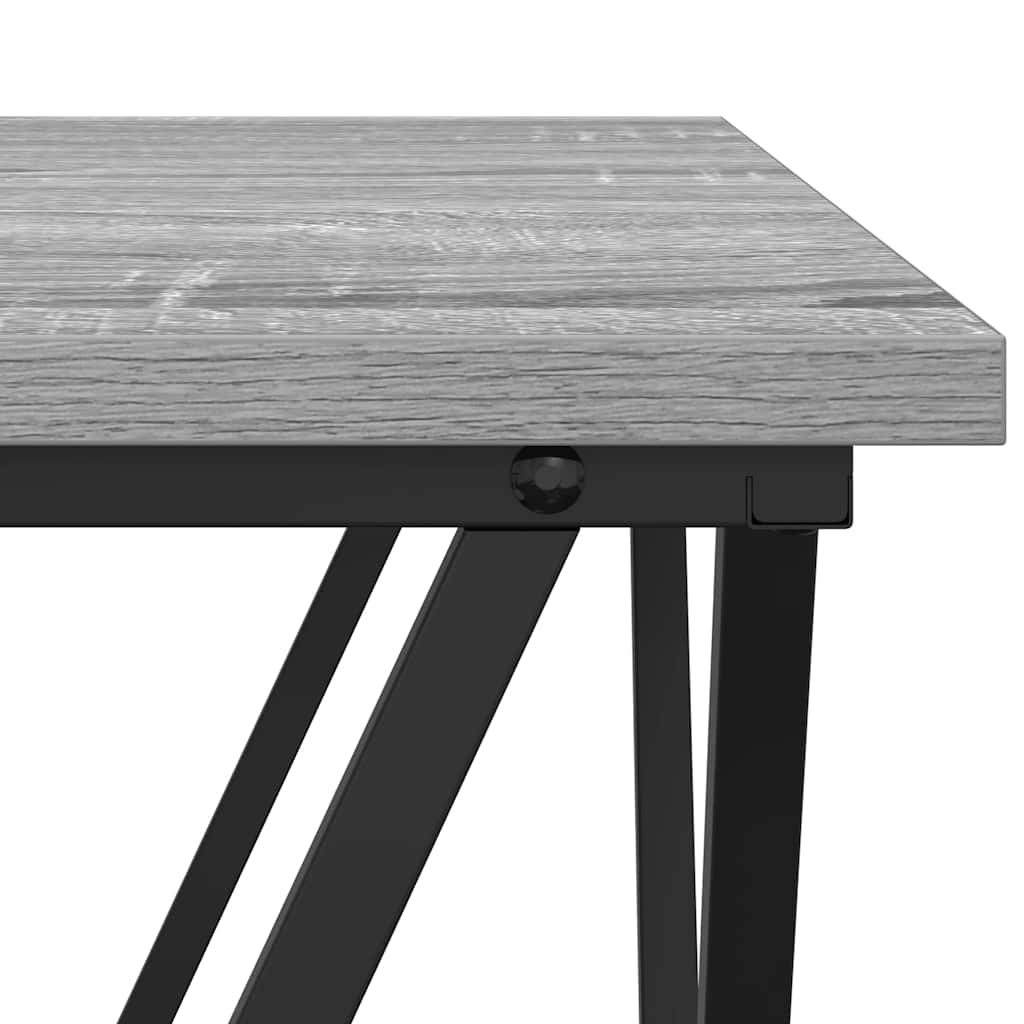 Kaffebord 3 Pcs Grå Sonoma Konstruksjonsvirke Og Stål
