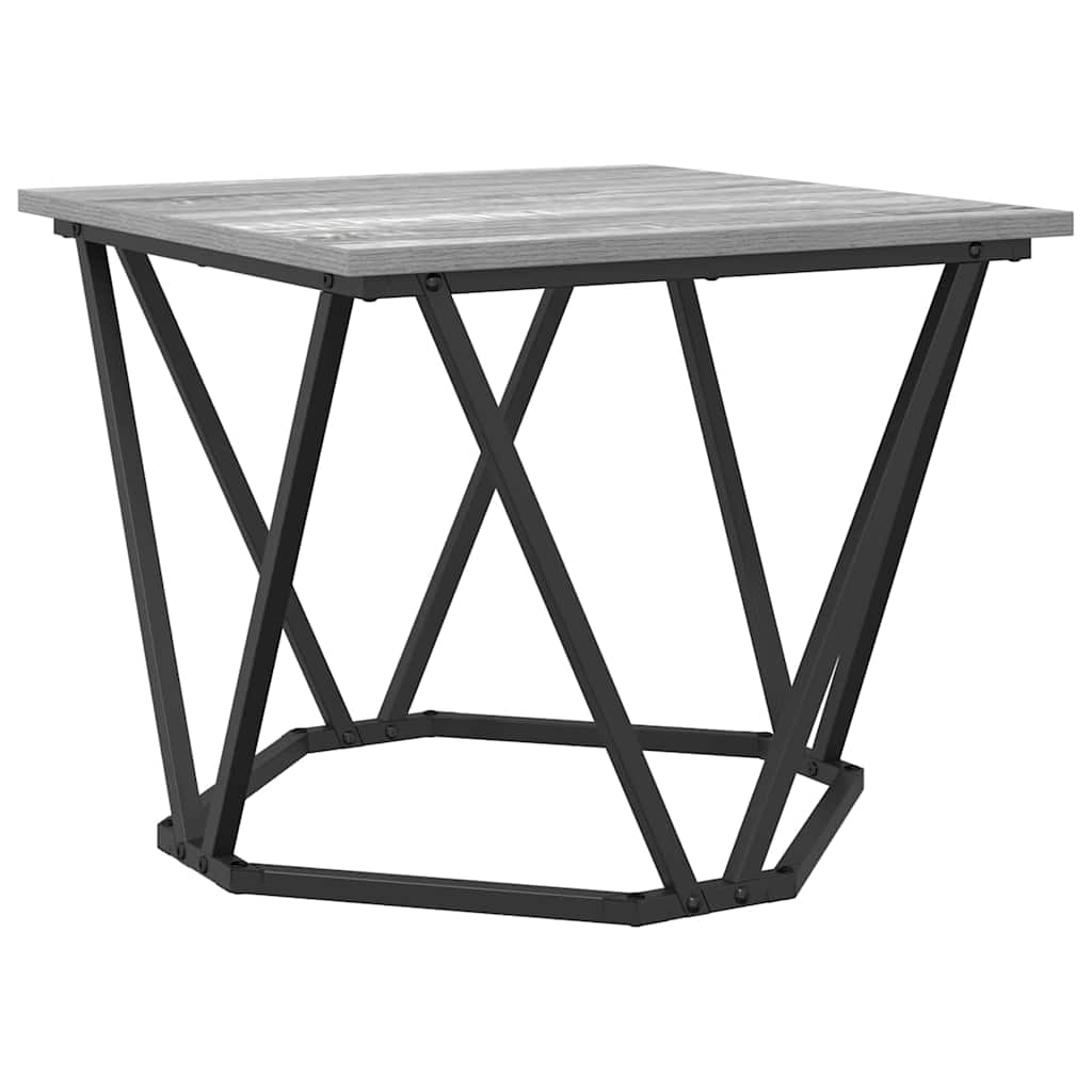 Kaffebord 3 Pcs Grå Sonoma Konstruksjonsvirke Og Stål