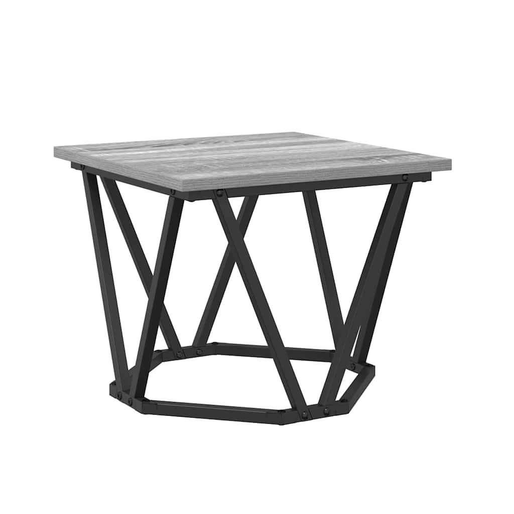 Kaffebord 3 Pcs Grå Sonoma Konstruksjonsvirke Og Stål