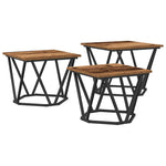 Kaffebord 3 Pcs Gamle Tre Konstruksjonsvirke Og Stål
