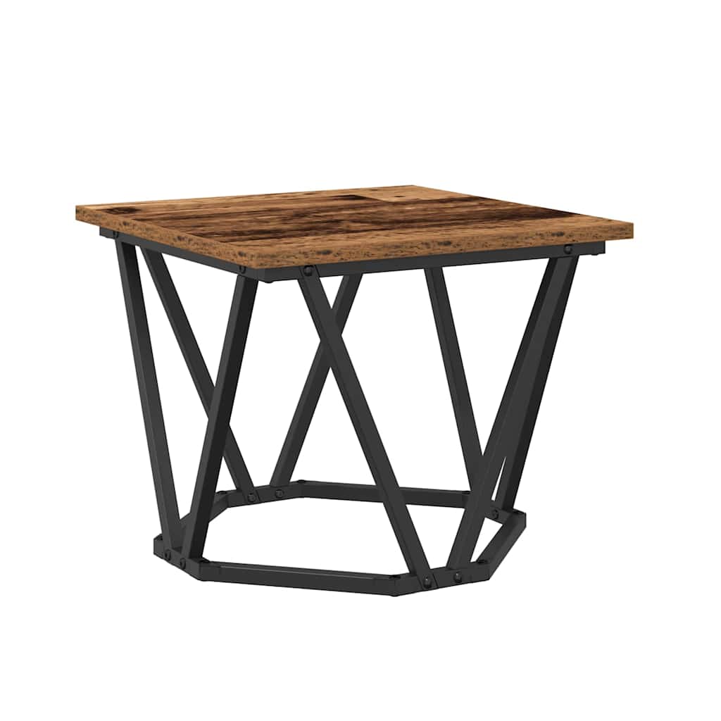 Kaffebord 3 Pcs Gamle Tre Konstruksjonsvirke Og Stål