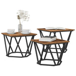 Kaffebord 3 Pcs Gamle Tre Konstruksjonsvirke Og Stål