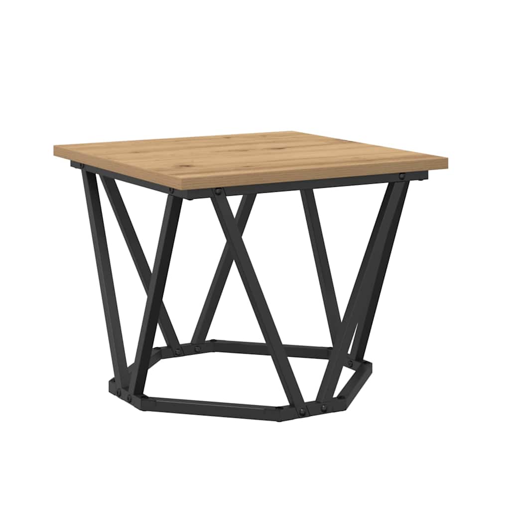 Kaffebord 3 Pcs Artisan Eik Konstruksjonsvirke Og Stål