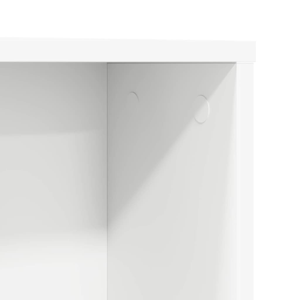 Skrivebord Med Hylle Hvit 91 X 50 X 149 Cm Konstruert Tre