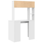 Skrivebord Med Hylle Hvit 91 X 50 X 149 Cm Konstruert Tre