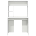 Skrivebord Med Hylle Hvit 91 X 50 X 149 Cm Konstruert Tre