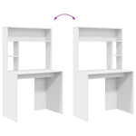 Skrivebord Med Hylle Hvit 91 X 50 X 149 Cm Konstruert Tre
