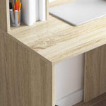Skrivebord Med Hylle Sonoma Eik 91 X 50 X 149 Cm Konstruert Tre