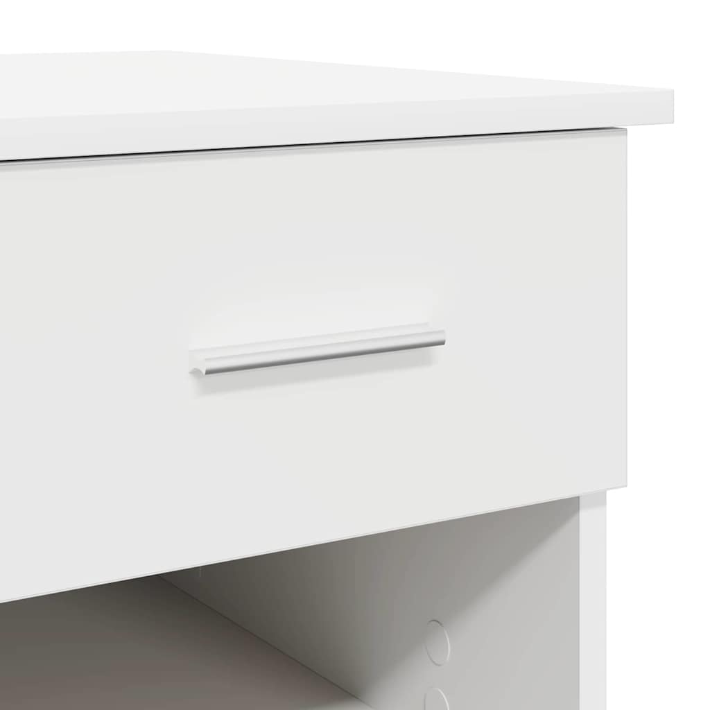 Skrivebord Med Skuff Hvit 90 X 49 X 75 Cm Konstruert Tre