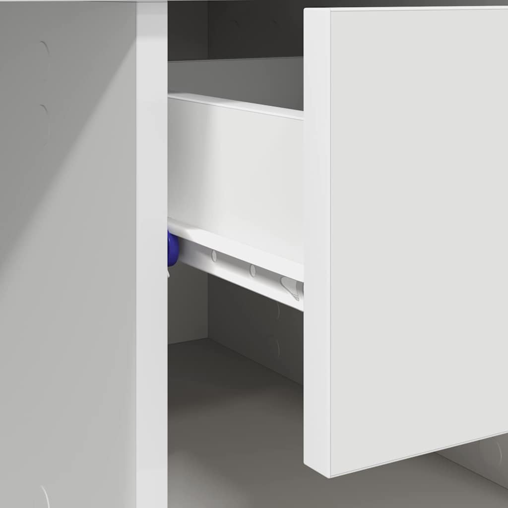 Skrivebord Med Skuff Hvit 90 X 49 X 75 Cm Konstruert Tre