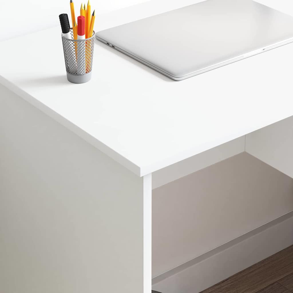 Skrivebord Med Skuff Hvit 90 X 49 X 75 Cm Konstruert Tre