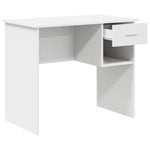 Skrivebord Med Skuff Hvit 90 X 49 X 75 Cm Konstruert Tre