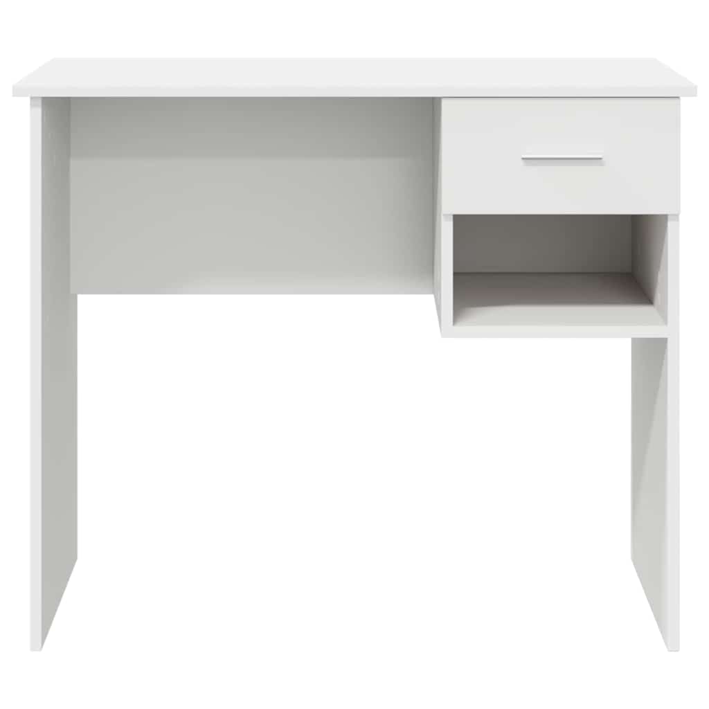 Skrivebord Med Skuff Hvit 90 X 49 X 75 Cm Konstruert Tre