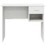 Skrivebord Med Skuff Hvit 90 X 49 X 75 Cm Konstruert Tre