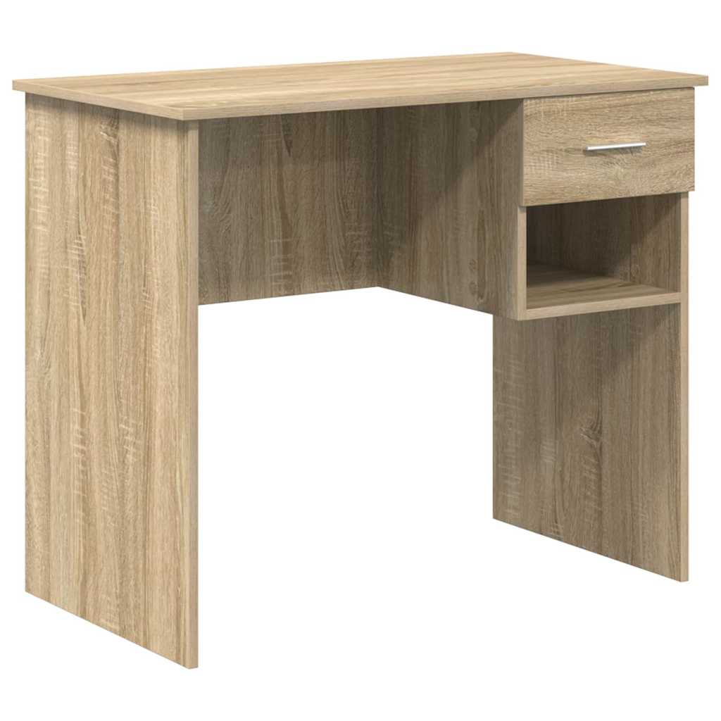 Skrivebord Med Skuff Sonoma Eik 90 X 49 X 75 Cm Konstruert Tre