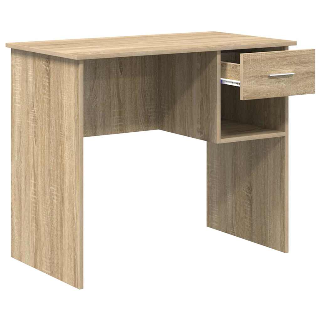 Skrivebord Med Skuff Sonoma Eik 90 X 49 X 75 Cm Konstruert Tre