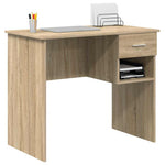 Skrivebord Med Skuff Sonoma Eik 90 X 49 X 75 Cm Konstruert Tre