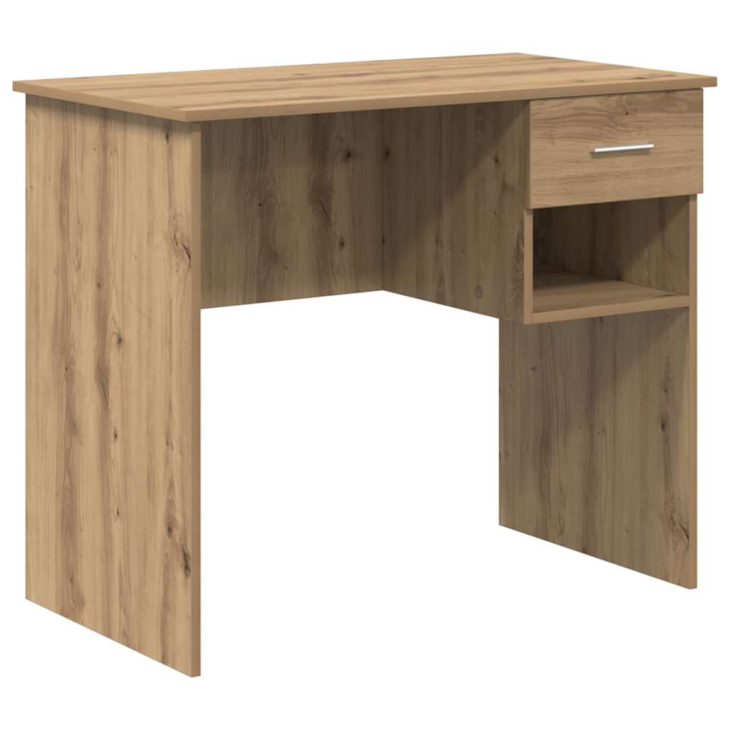 Skrivebord Med Skuff Artisan Eik 90 X 49 X 75 Cm Konstruert Tre