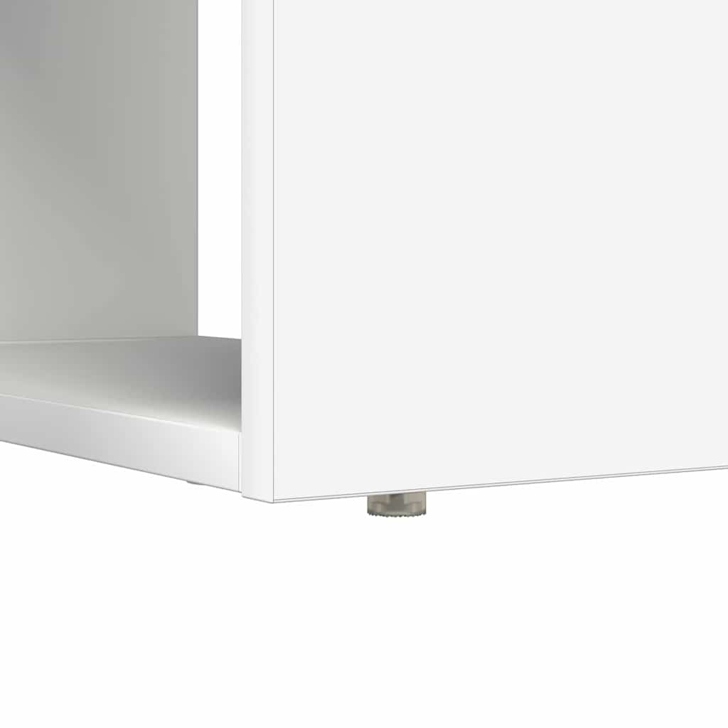 Skrivebord Med Hylle Hvit 113 X 54 X 120 Cm Konstruert Tre