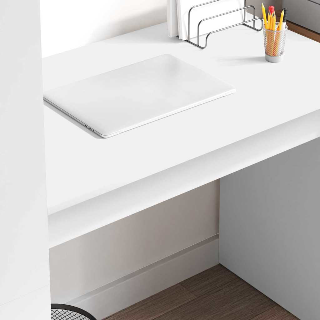 Skrivebord Med Hylle Hvit 113 X 54 X 120 Cm Konstruert Tre