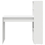 Skrivebord Med Hylle Hvit 113 X 54 X 120 Cm Konstruert Tre