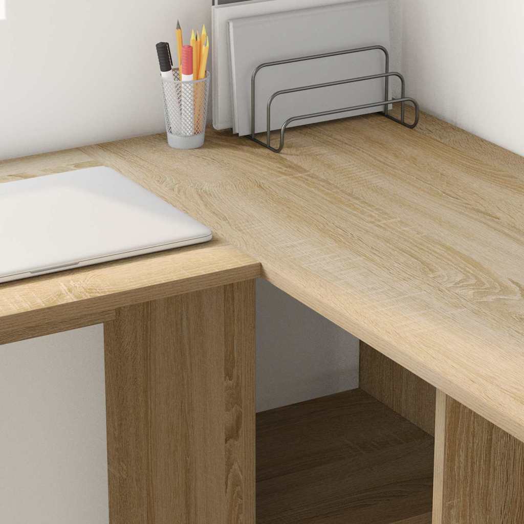 Skrivebord Sonoma Eik 142 X 102 X 73 Cm Konstruert Tre