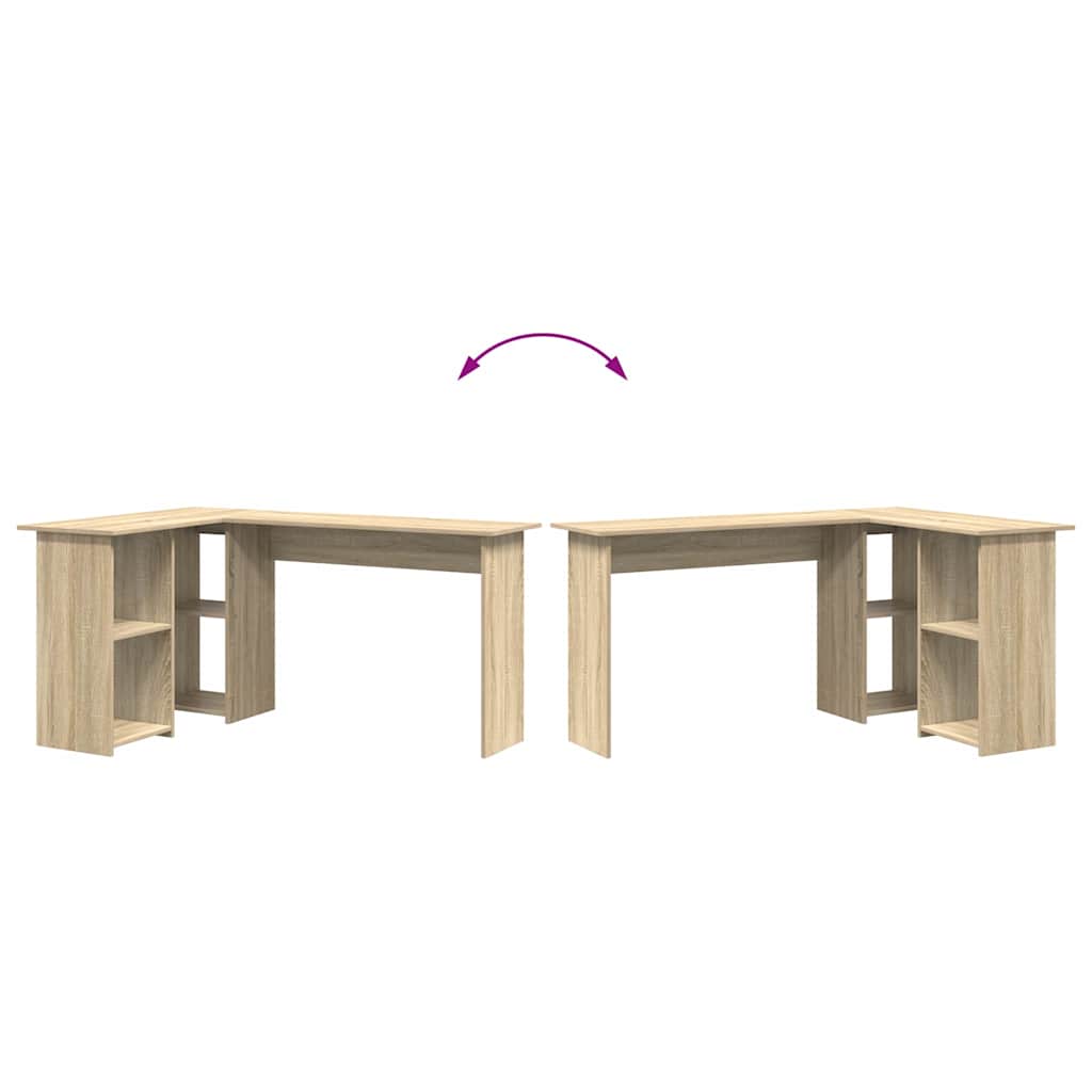 Skrivebord Sonoma Eik 142 X 102 X 73 Cm Konstruert Tre