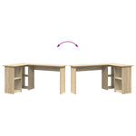 Skrivebord Sonoma Eik 142 X 102 X 73 Cm Konstruert Tre