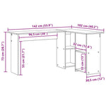 Skrivebord Sonoma Eik 142 X 102 X 73 Cm Konstruert Tre