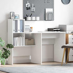Skrivebord Med Hylle Hvit 131,5 X 50 X 106,5 Cm Konstruert Tre