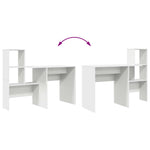 Skrivebord Med Hylle Hvit 131,5 X 50 X 106,5 Cm Konstruert Tre