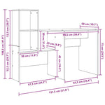Skrivebord Med Hylle Hvit 131,5 X 50 X 106,5 Cm Konstruert Tre