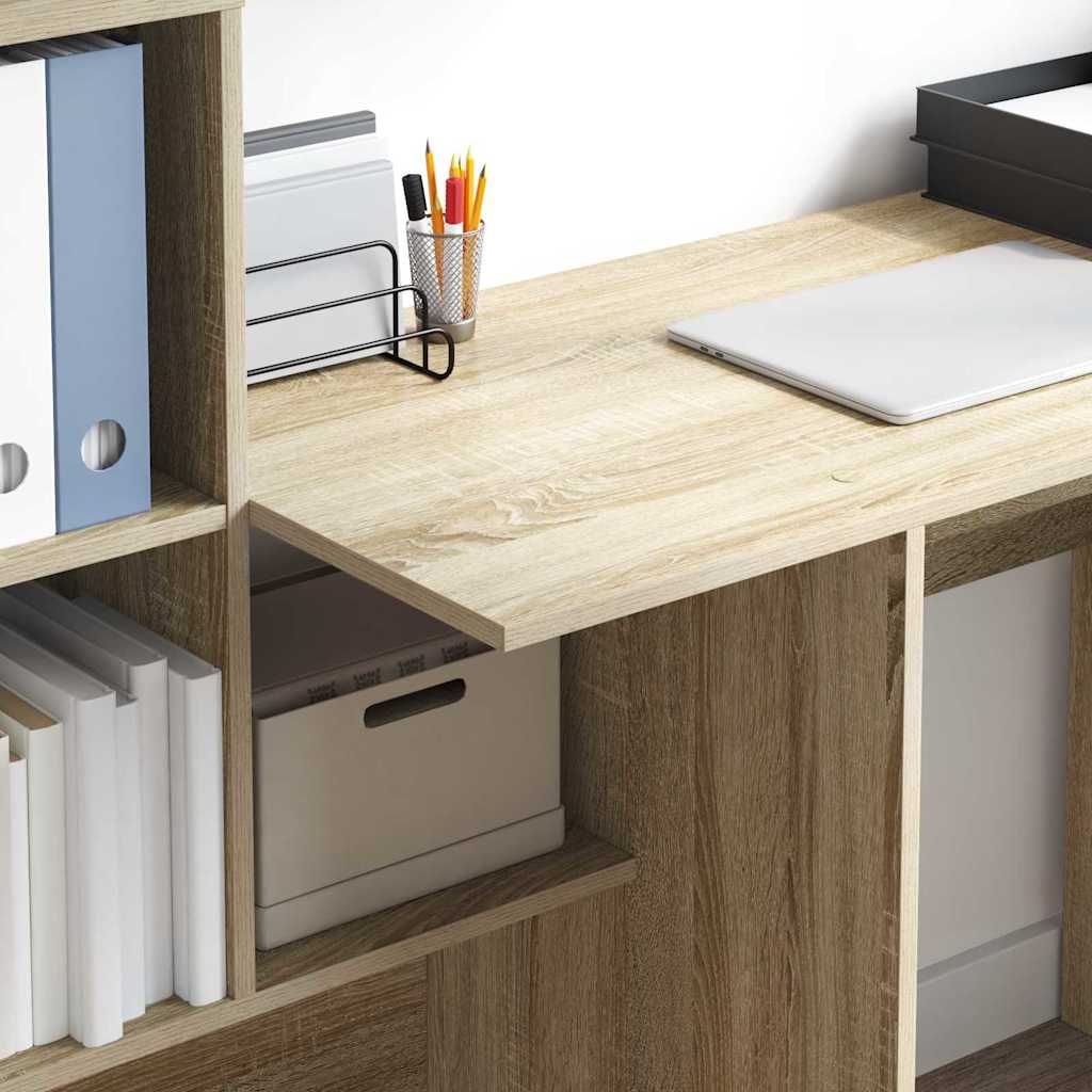 Skrivebord Sonoma Eik 131,5 X 50 X 106,5 Cm Konstruert Tre
