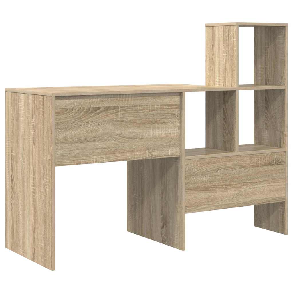 Skrivebord Sonoma Eik 131,5 X 50 X 106,5 Cm Konstruert Tre